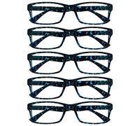 OPULIZE La Société Lunettes De Lecture Bleu Écaille Valeur Pack 5 Hommes Femmes Designer Style Lecteurs RRRRR92-3 +2,50