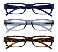 OPULIZE La Société Lunettes De Lecture Bleu Gris Brun Léger Confortable Lecteurs Valeur Pack 3 Hommes Femmes RRR32-372 +3,50