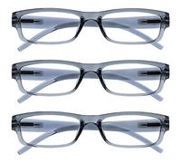 OPULIZE La Société Lunettes De Lecture Gris Léger Confortable Lecteurs Valeur Pack 3 Designer Style Hommes Femmes UVR3PK032GR +2,00
