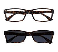OPULIZE La Société Lunettes De Lecture Marron Écaille Lecteurs Avec UV400 Lecteur Soleil Valeur Double Pack Hommes Femmes RS92-2 +1,50