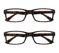 OPULIZE La Société Lunettes De Lecture Marron Écaille Lecteurs Valeur Pack 2 Hommes Femmes UVR2092BR +2,00