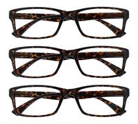 OPULIZE La Société Lunettes De Lecture Marron Écaille Lecteurs Valeur Pack 3 Hommes Femmes UVR3092BR +1,00