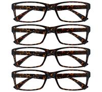OPULIZE La Société Lunettes De Lecture Marron Écaille Lecteurs Valeur Pack 4 Designer Style Hommes Femmes RRRR92-2 +3,00