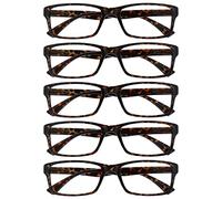 OPULIZE La Société Lunettes De Lecture Marron Écaille Valeur Pack 5 Hommes Femmes Designer Style Lecteurs RRRRR92-2 +1,00
