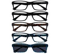 OPULIZE La Société Lunettes De Lecture Noir Brun Bleu Lecteurs Avec Bleu Lecteur Soleil Valeur Pack 5 Hommes Femmes RRRRS92-11233 +1,50