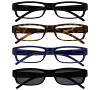 OPULIZE La Société Lunettes De Lecture Noir Brun Bleu Lecteurs Avec UV400 Lecteur Soleil Valeur Pack 4 Hommes Femmes RRRS32-1231 +1,50