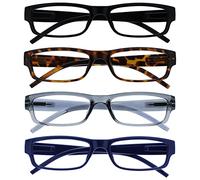 OPULIZE La Société Lunettes De Lecture Noir Brun Gris Bleu Léger Lecteurs Valeur Pack 4 Hommes Femmes RRRR32-1273 +1,00