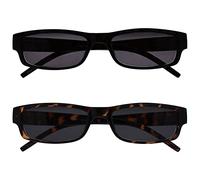 OPULIZE La Société Lunettes De Lecture Noir Brun Léger Lecteurs Soleil Valeur Pack 2 UV400 Designer Style Hommes Femmes SS32-12 +1,00