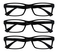 OPULIZE La Société Lunettes De Lecture Noir Lecteurs Valeur Pack 3 Hommes Femmes UVR3092BK +2,50