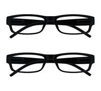 OPULIZE La Société Lunettes De Lecture Noir Léger Confortable Lecteurs Valeur Pack 2 Hommes Femmes RR32-1 +3,00