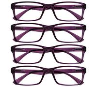OPULIZE La Société Lunettes De Lecture Pourpre Lecteurs Valeur Pack 4 Designer Style Hommes Femmes RRRR92-5 +2,50