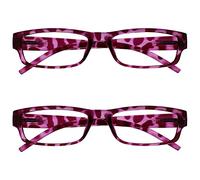 OPULIZE La Société Lunettes De Lecture Rose Écaille Léger Confortable Lecteurs Valeur Pack 2 Designer Style Hommes Femmes UVR2PK032PK +2,50