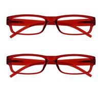 OPULIZE La Société Lunettes De Lecture Rouge Léger Confortable Lecteurs Valeur Pack 2 Hommes Femmes RR32-Z +2,00