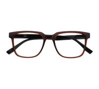OPULIZE LEO Lunettes de Lecture - Monture Rectangulaire Large - Brun - Branches Noires - Hommes Femmes - Charnières à Ressorts - R55-2 - +1.00