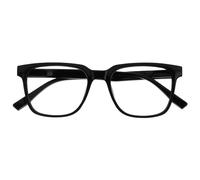OPULIZE LEO Lunettes de Lecture - Monture Rectangulaire Large - Noir - Hommes Femmes - Charnières à Ressorts - R55-1 - +2.00