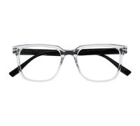 OPULIZE LEO Lunettes de Lecture - Monture Rectangulaire Large - Transparent - Branches Noires - Hommes Femmes - Charnières à Ressorts - R55-C - +3.00