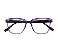 OPULIZE LEO Lunettes de Lecture - Monture Rectangulaire Large - Violet - Branches Noires - Hommes Femmes - Charnières à Ressorts - R55-5 - +3.50