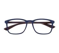 OPULIZE Max - Lunettes de Lecture - Monture Large et Rectangulaire, Forme Classique - Bleu Marine Mat avec Branches Bordeaux - Hommes Femmes - R78-3 - +2,50