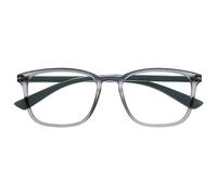 OPULIZE Max - Lunettes de Lecture - Monture Large et Rectangulaire, Forme Classique - Gris Transparent Mat avec Branches Vertes - Hommes Femmes - R78-7 - +3,50