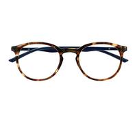 OPULIZE Met Lunettes de Lecture Anti-Lumière Bleue Monture Ronde et Mince Charnières à Ressort Améliore le Sommeil Jeux Ordinateur Écailles de Tortue Marron Hommes Femmes B60-2 +2.50