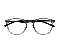 OPULIZE Met Lunettes de Lecture Monture Ronde et Mince Charnières à Ressort Anti-Rayures Gris Transparente Hommes Femmes R60-7 +2.50