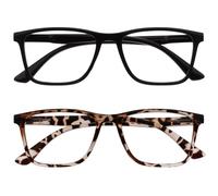 OPULIZE NYX Lunette anti lumiere bleue femme & homme - Lunette Ecran/Gaming - Lot de 2 - Anti-éblouissement, UV400, Légère - Rectangulaire - Noir Marron