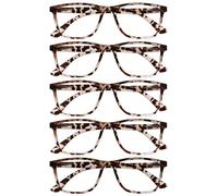OPULIZE NYX Lunette anti lumiere bleue femme & homme - Lunette Ecran/Gaming - Lot de 5 - Anti-éblouissement, UV400, Légère - Rectangulaire - Marron écaille