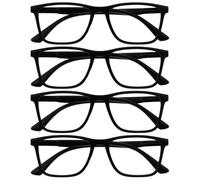 OPULIZE NYX Lunette anti lumiere bleue femme & homme - Lunette Loupe Ecran/Gaming - Lot de 4 - Anti-éblouissement, UV400, Légère - Rectangulaire - Noir - + 2,50