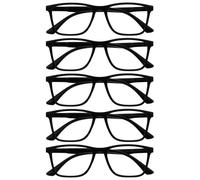 OPULIZE NYX Lunette anti lumiere bleue femme & homme - Lunette Loupe Ecran/Gaming - Lot de 5 - Anti-éblouissement, UV400, Légère - Rectangulaire - Noir - + 3,50