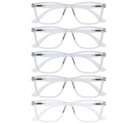 OPULIZE NYX Lunette anti lumiere bleue femme & homme - Lunette Loupe Ecran/Gaming - Lot de 5 - Anti-éblouissement, UV400, Légère - Rectangulaire - Translucide - + 2,50