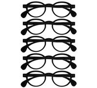 OPULIZE OCA Lunettes de Lecture - Lot de 5 - Monture Ronde Moderne Rétro - Noir - Hommes Femmes - Charnières à Ressort - RRRRR54-1 - +2.00