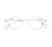 OPULIZE OCA Lunettes de Lecture - Monture Ronde Moderne Rétro - Blanc Brillant - Hommes Femmes - Charnières à Ressort - R54-W - +3.50