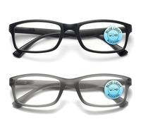 OPULIZE PEP Lot de 2 lunettes de lecture bloquant la lumière bleue, gris noir mat + 3,5