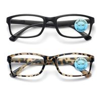 OPULIZE PEP Lot de 2 lunettes de lecture bloquant la lumière bleue, marron mat écaille de tortue + 3,5