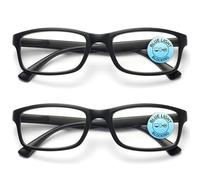 OPULIZE PEP Lot de 2 paires de lunettes anti-lumière bleue, noir mat + 2