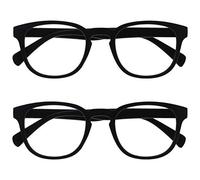 OPULIZE Pop Pack 2 Rétro Rond Lisse Noir Mat Hommes Femmes Lunettes De Lecture Charnières Ressort RR2-1 +2,50