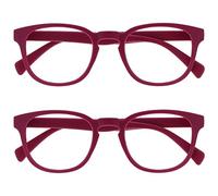 OPULIZE Pop Pack 2 Rétro Rond Rose Fusia Lisse Et Mat Hommes Femmes Lunettes De Lecture Charnières Ressort RR2-4 +2,00