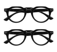 OPULIZE RIO Lunettes de Lecture Anti-Lumière Bleue Lot de 2 - Monture Partie Supérieure Droite - Noir - Hommes et Femmes - BB53-1 - +1.50