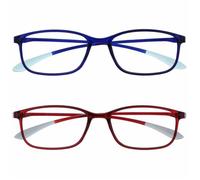 Opulize - RR61-3Z-300 - Ice Pack 2 Super Leger Lunettes De Lecture Bleu Fonce Rouge Femmes Hommes RR61-3Z +3,00