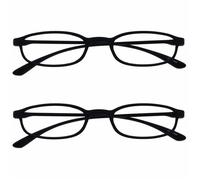 Opulize - RR67-1-100 - Fly Pack 2 Format Poche Super Lumiere Lunettes De Lecture Noir Mat Hommes Femmes RR67-1 +1,00
