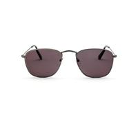 OPULIZE Sky Lunettes de Soleil Monture Métallique Forme Classique Verres Teintés Anti-Rayures Gris Métallisé Extrémités Noires Hommes Femmes S95-7 +0.00