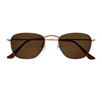 OPULIZE Sky Mince Bordé Métal Or Rose Clair Pointes Brunes Hommes Femmes Lecteurs Soleil Lunettes De Lecture UV400 S95-9 +2,50