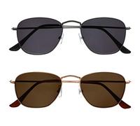 OPULIZE Sky Pack 2 Mince Bordé Bronze À Canon Mat Or Rose Clair Hommes Femmes Lecteurs Soleil Lunettes De Lecture UV400 SS95-79 +1,50