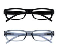 OPULIZE The Reading Glasses Company - Pack 2 Lunettes de Lecture Noir & Gris Léger Confortable Lecteurs Hommes Femmes +3.00