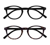 Opulize Zen Pack 2 Lunettes De Lecture Noir Sombre Brun Petit Hommes Femmes Charnières Ressort RR24-12 +1,00