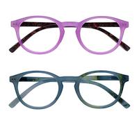 Opulize Zen Pack 2 Lunettes De Lecture Rose Turquoise Petit Hommes Femmes Charnières Ressort RR24-4Q +1,50