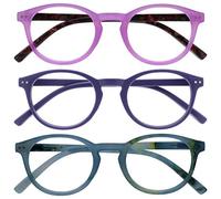 Opulize Zen Pack 3 Lunettes De Lecture Rose Pourpre Turquoise Bleu Petit Hommes Femmes RRR24-45Q +3,50