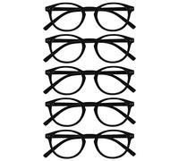 Opulize Zen Pack 5 Lunettes De Lecture Lisse Noir Mat Petit Hommes Femmes RRRRR24-1 +2,50