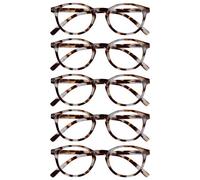 Opulize Zen Pack 5 Lunettes De Lecture Lumière Marron Écaille Petit Hommes Femmes RRRRR24-1T +1,50