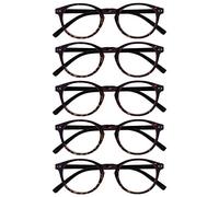 Opulize Zen Pack 5 Lunettes De Lecture Sombre Marron Écaille Petit Hommes Femmes RRRRR24-2 +1,50
